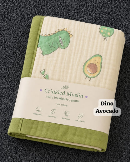 6 Layer Crinkled Muslin blankets | 110*110cms | Premium Muslin for baby and toddlers