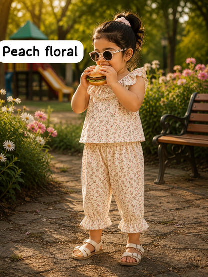 Girls Sleeveless Capri Frill sets | 2 -6yrs