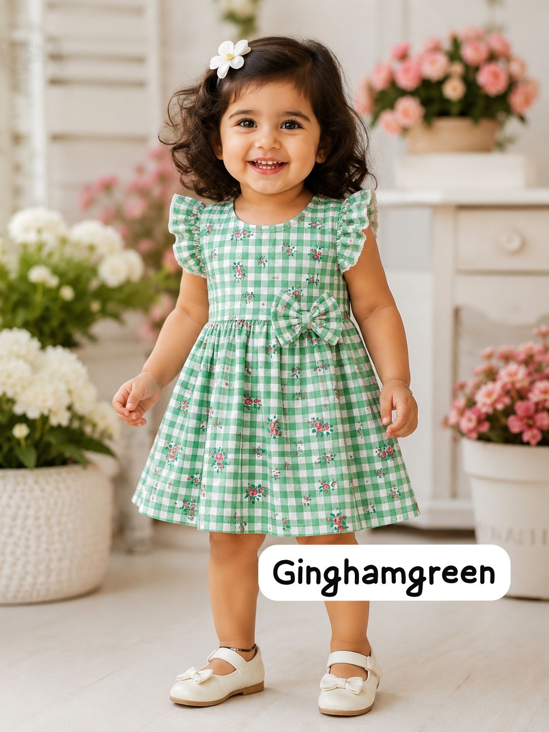 soft Ribbed Cotton Bow Frocks