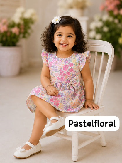 soft Ribbed Cotton Bow Frocks