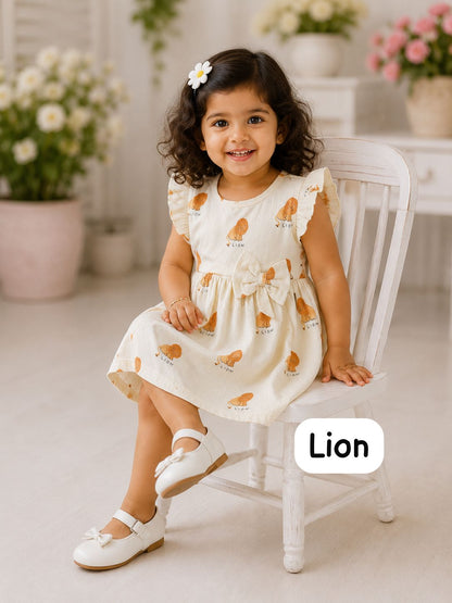 soft Ribbed Cotton Bow Frocks