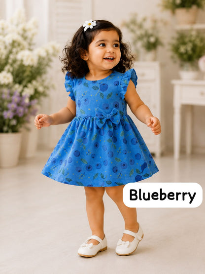soft Ribbed Cotton Bow Frocks