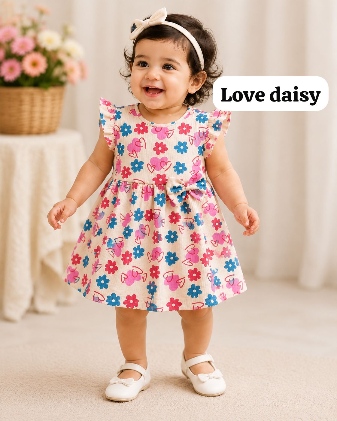 soft Ribbed Cotton Bow Frocks