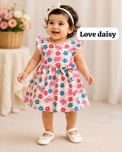 soft Ribbed Cotton Bow Frocks