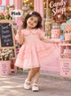 Korean petar pan collar lace pattern knee length frock (6m -2 years)