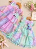 Korean Mermaid Rainbow Party Frock , 6months to 3yrs, Fashionable Wear