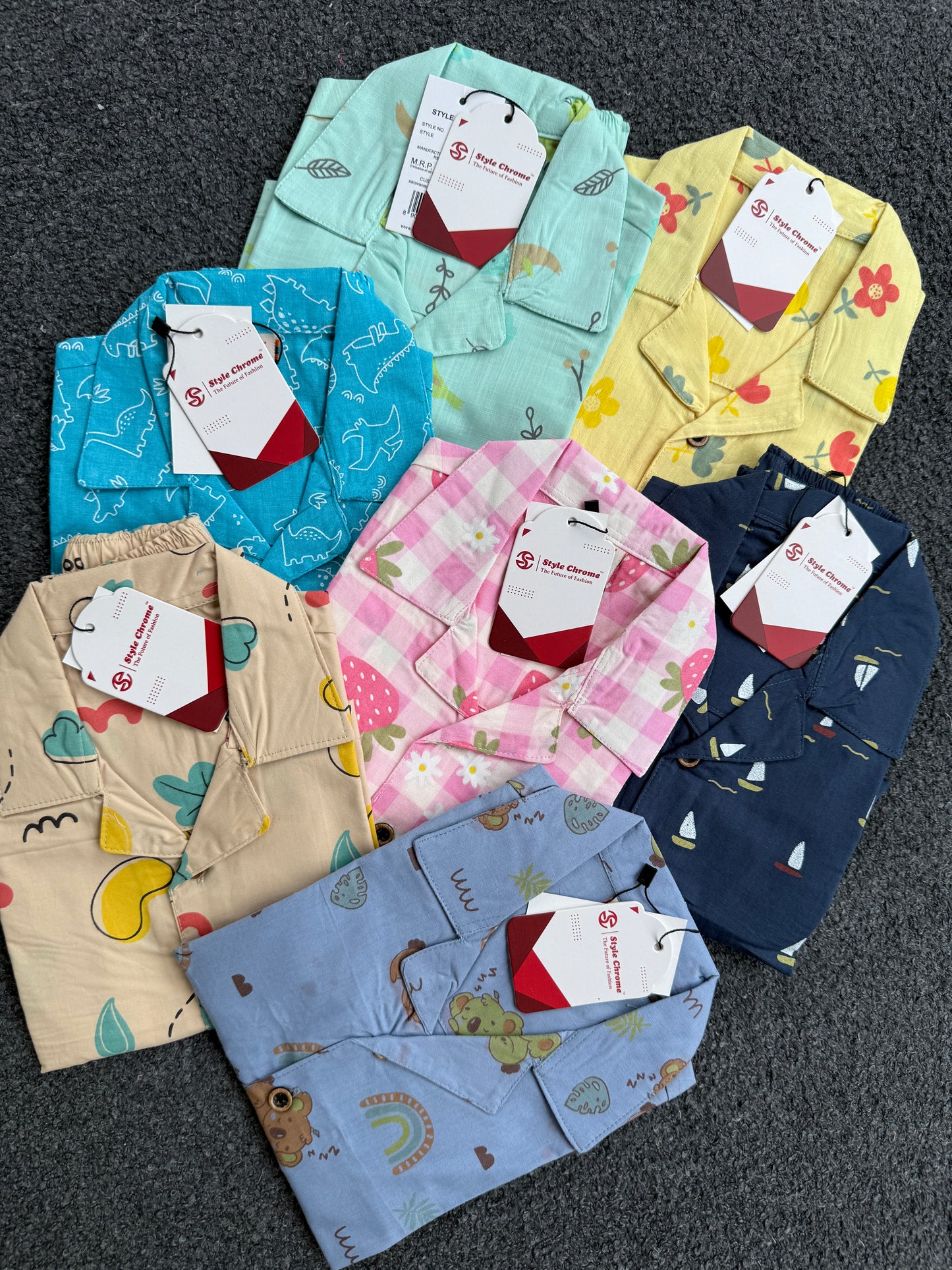 Unisex cotton Collar Pyjama Sets | 18m to 5yrs