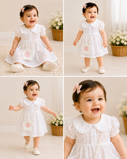 Korean Petarpan collar frocks| 6M TO 24M