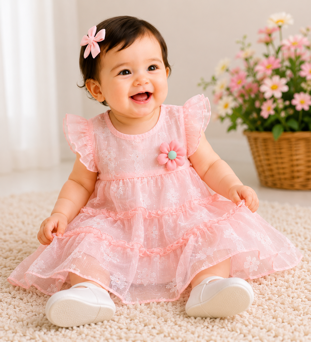 Korean Sunshine Bloom Layered Dress
