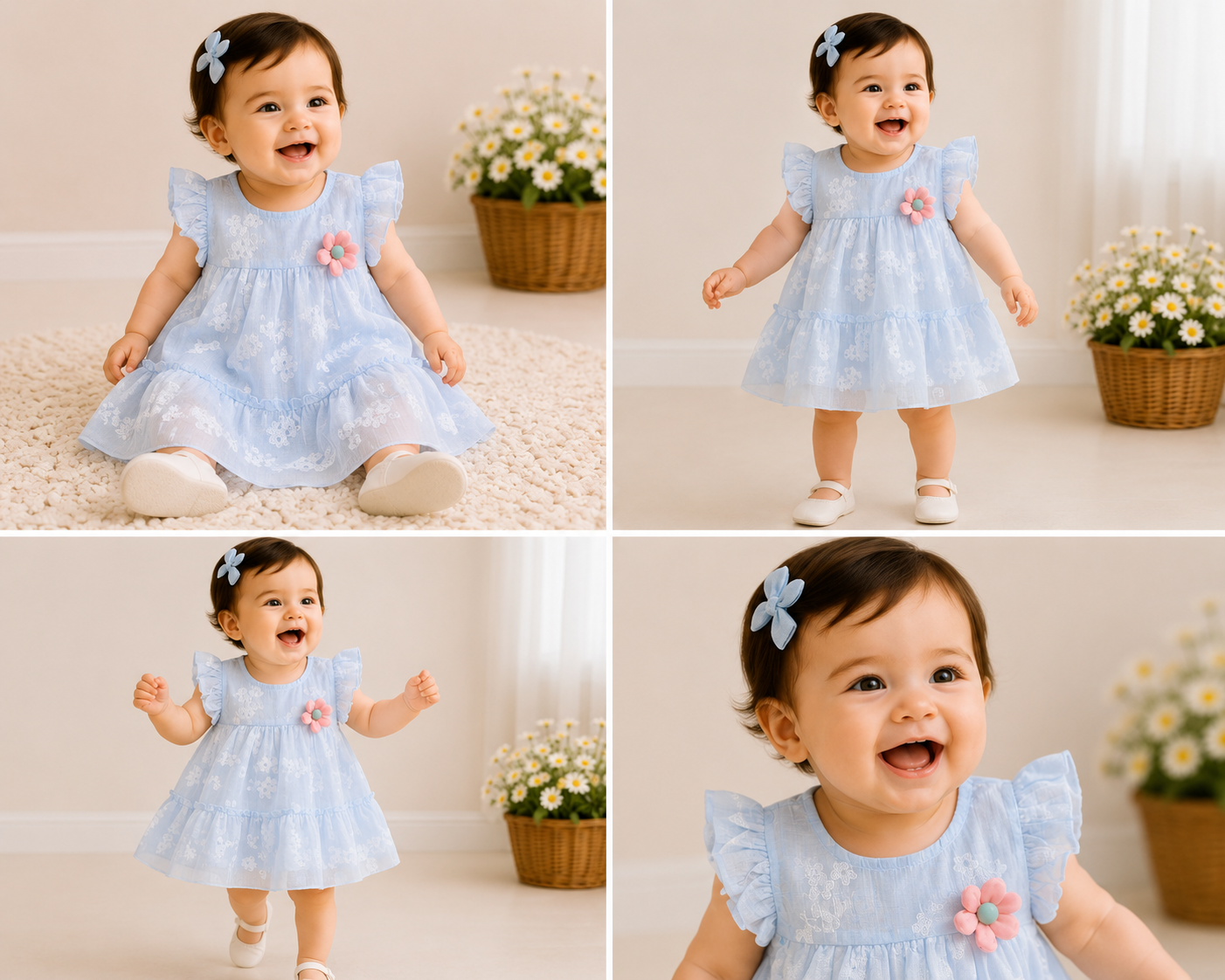 Korean Sunshine Bloom Layered Dress