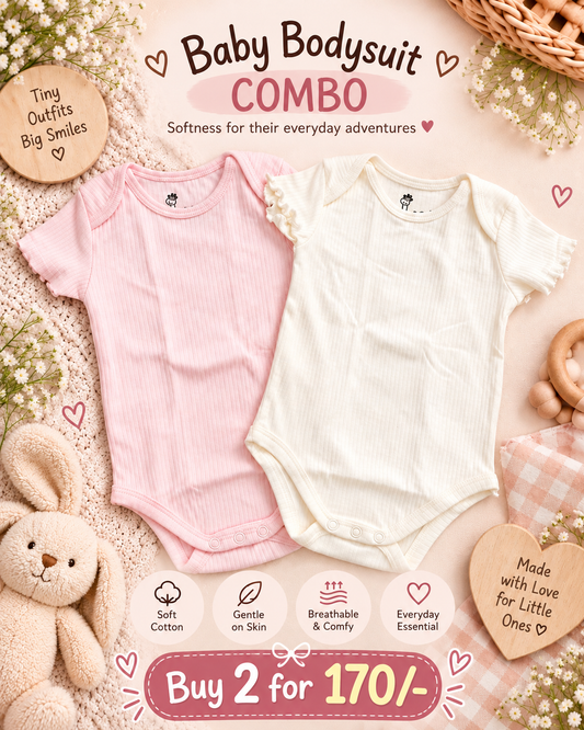 Baby girl Onesies  For(0 -18 Months )| Combo of 2 | Soft and Breathable