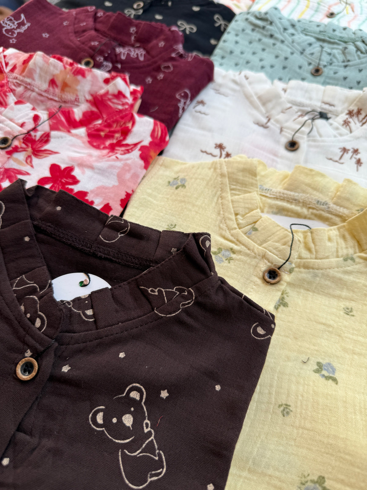 Muslin Frill Collar Cord Sets, 2yrs - 6yrs, Muslin top and pant, Loved by many