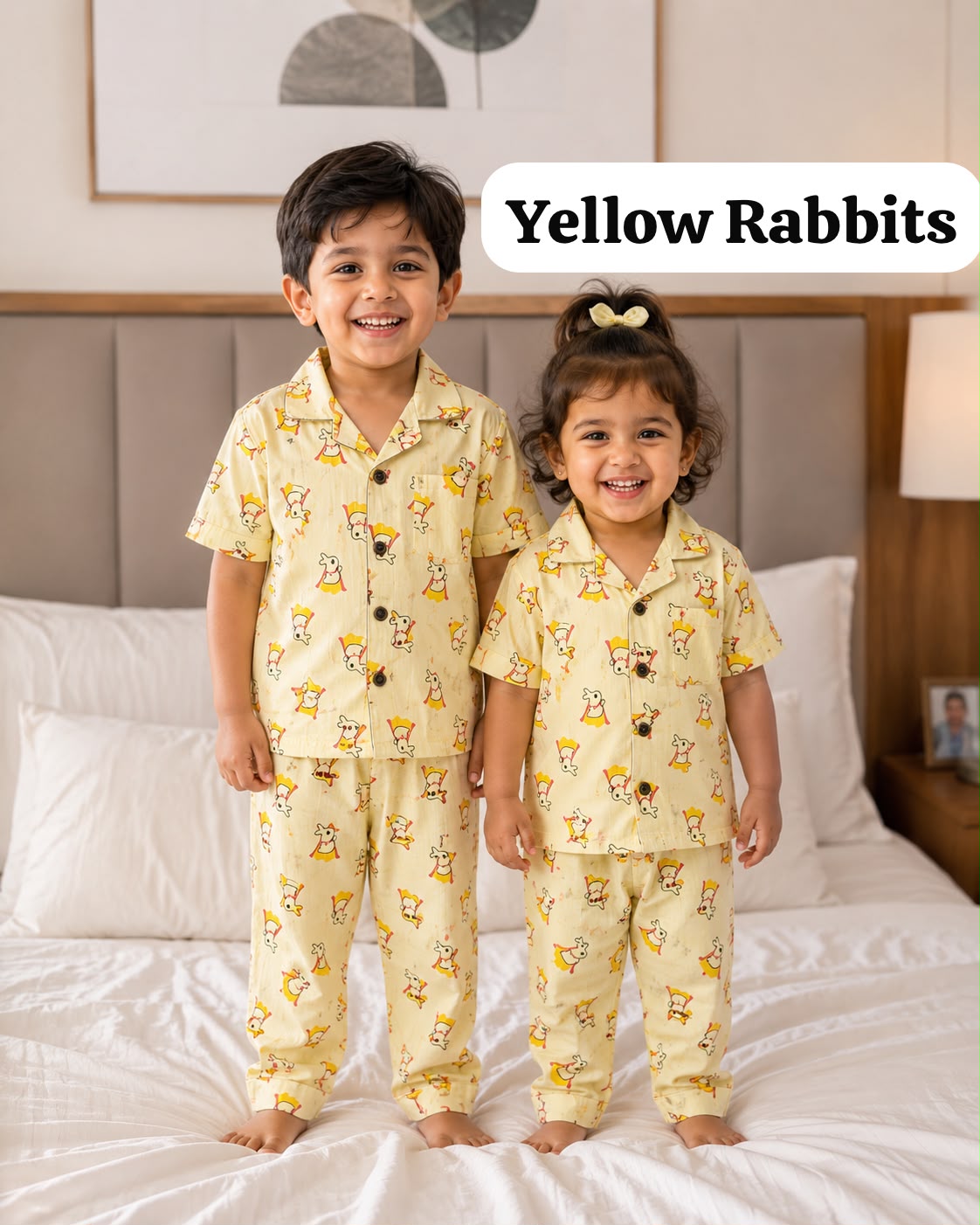 Unisex cotton Collar Pyjama Sets | 18m to 6 yrs)