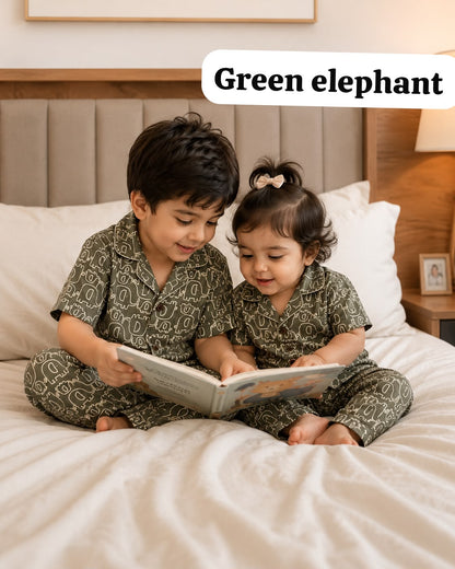 Unisex cotton Collar Pyjama Sets | 18m to 6 yrs)