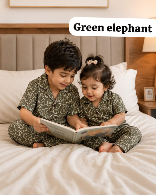 Unisex cotton Collar Pyjama Sets | 18m to 6 yrs)