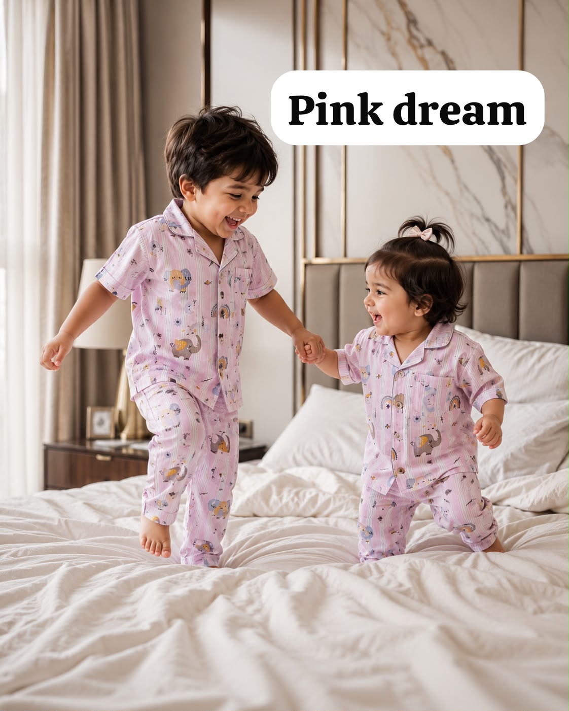 Unisex cotton Collar Pyjama Sets | 18m to 6 yrs)
