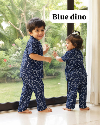 Unisex cotton Collar Pyjama Sets | 18m to 6 yrs)