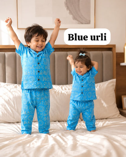 Unisex cotton Collar Pyjama Sets | 18m to 6 yrs)