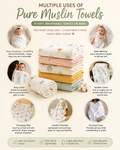 Pure Muslin export surplus Towels combo pack | swaddle 120*130cm
