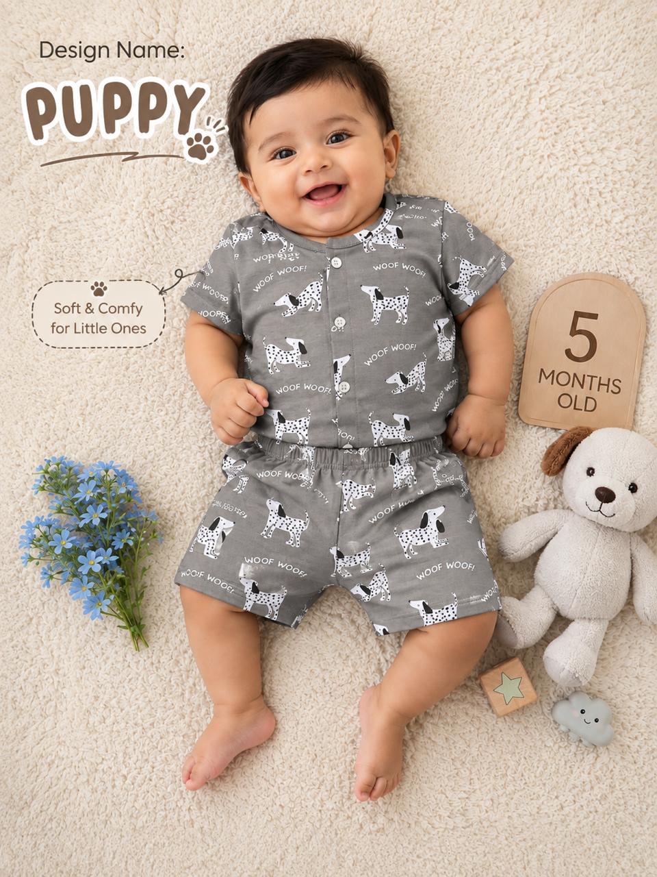 Baby Front Open Short Sets | 0 to 12months