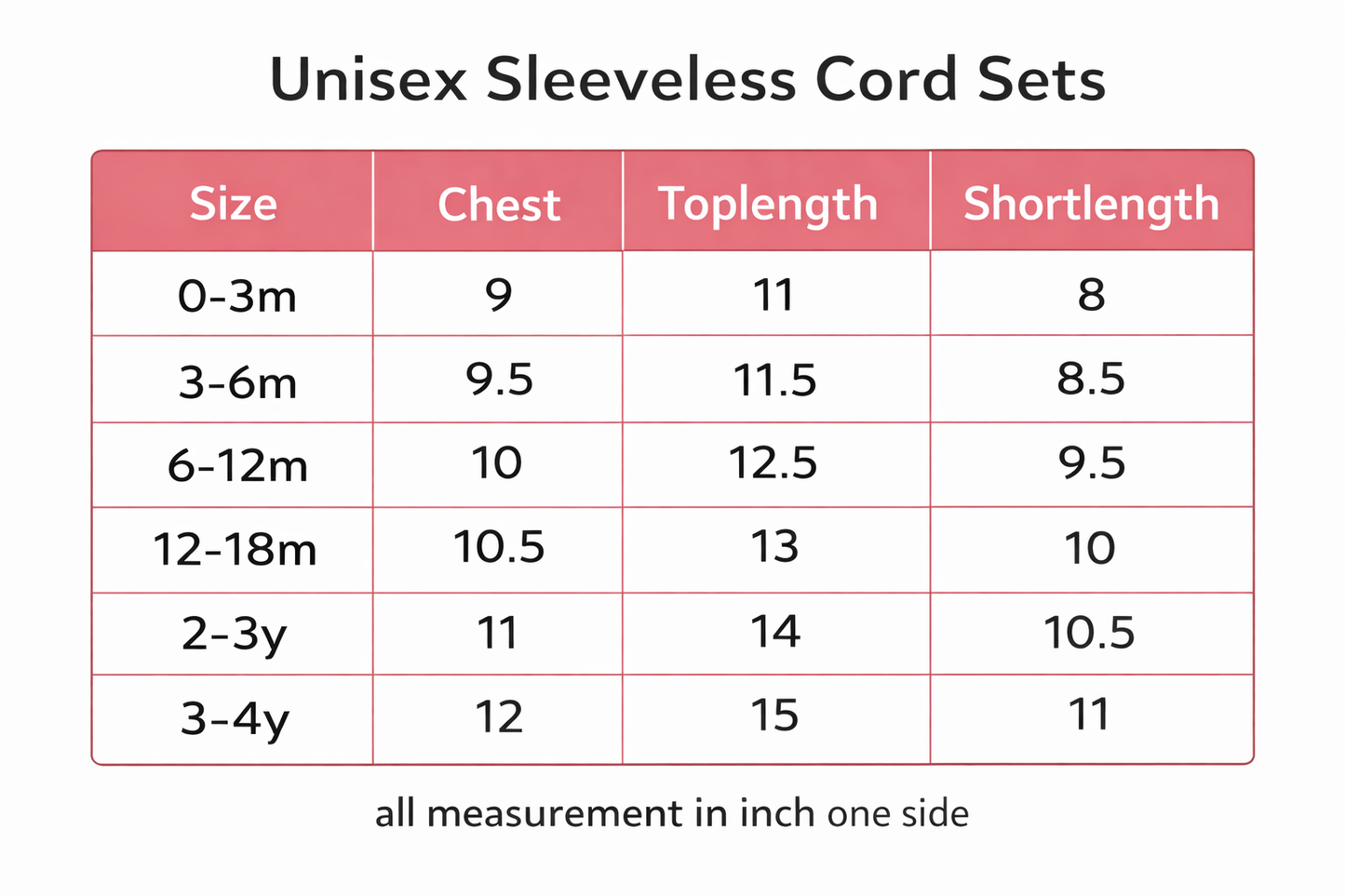 Sleeveless Unisex Coord Sets