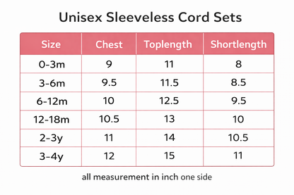 Sleeveless Unisex Coord Sets
