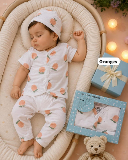 Cute and Cozy Baby  3-Pice Suit - Hat, Top and Trousers,New born To 9 Months, unisex