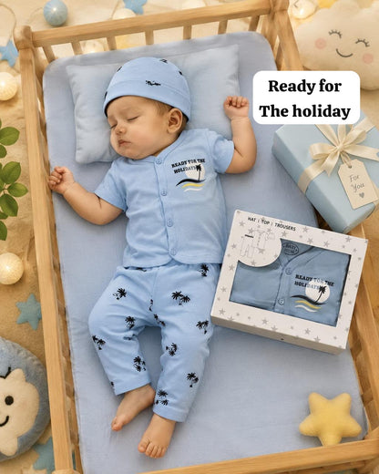Cute and Cozy Baby  3-Pice Suit - Hat, Top and Trousers,New born To 9 Months, unisex