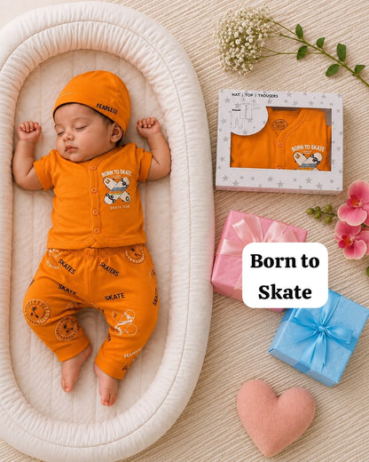 Cute and Cozy Baby  3-Pice Suit - Hat, Top and Trousers,New born To 9 Months, unisex