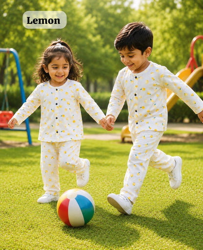 Kids full Sleeve Snap Button Pant Sets, Unisex for 18Months to 5Years
