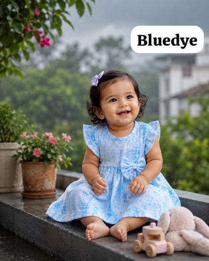 soft Ribbed Cotton Bow Frocks