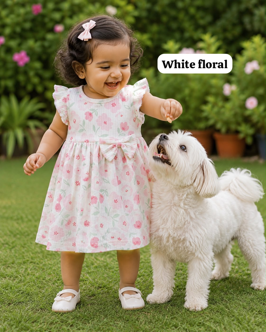 soft Ribbed Cotton Bow Frocks