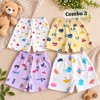 Unisex Shorts pack of 4 , newborn To 3 years