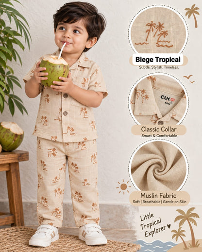 Boys Muslin coord sets| summer boys full pant sets | 6m to 4 years