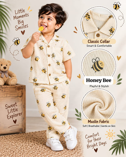 Boys Muslin coord sets| summer boys full pant sets | 6m to 4 years