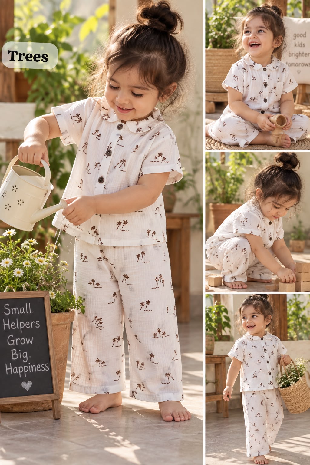 Muslin Frill Collar Cord Sets, 2yrs - 6yrs, Muslin top and pant, Loved by many