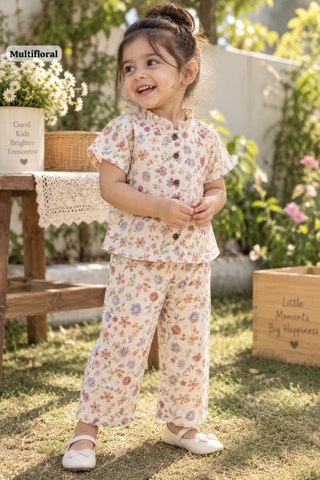 Muslin Frill Collar Cord Sets, 2yrs - 6yrs, Muslin top and pant, Loved by many