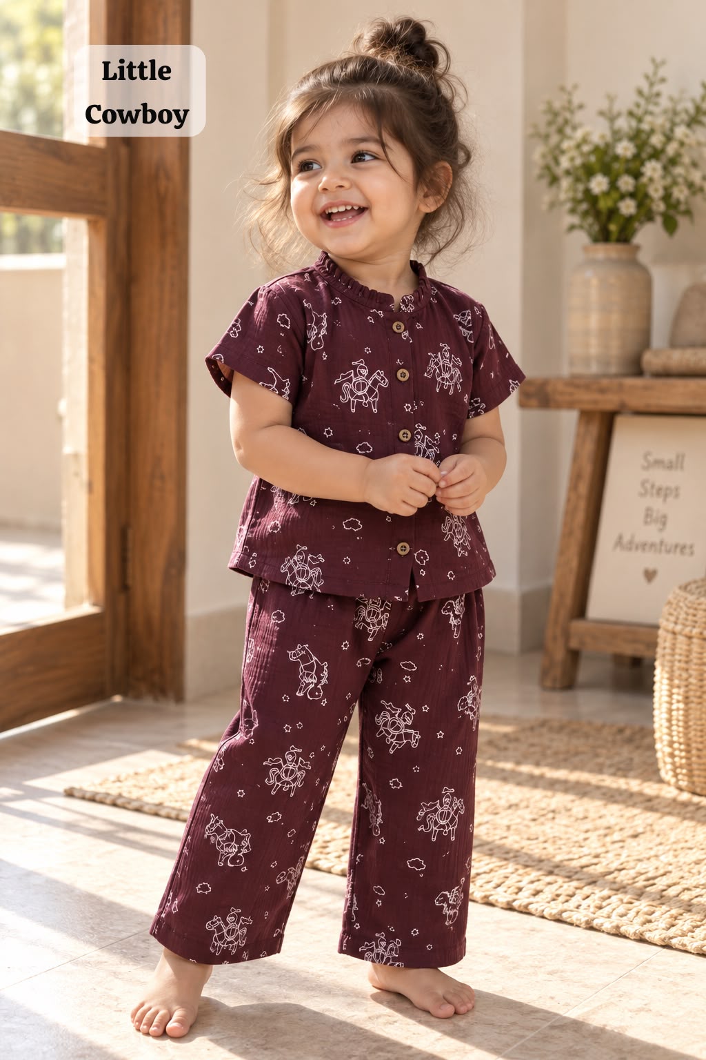 Muslin Frill Collar Cord Sets, 2yrs - 6yrs, Muslin top and pant, Loved by many