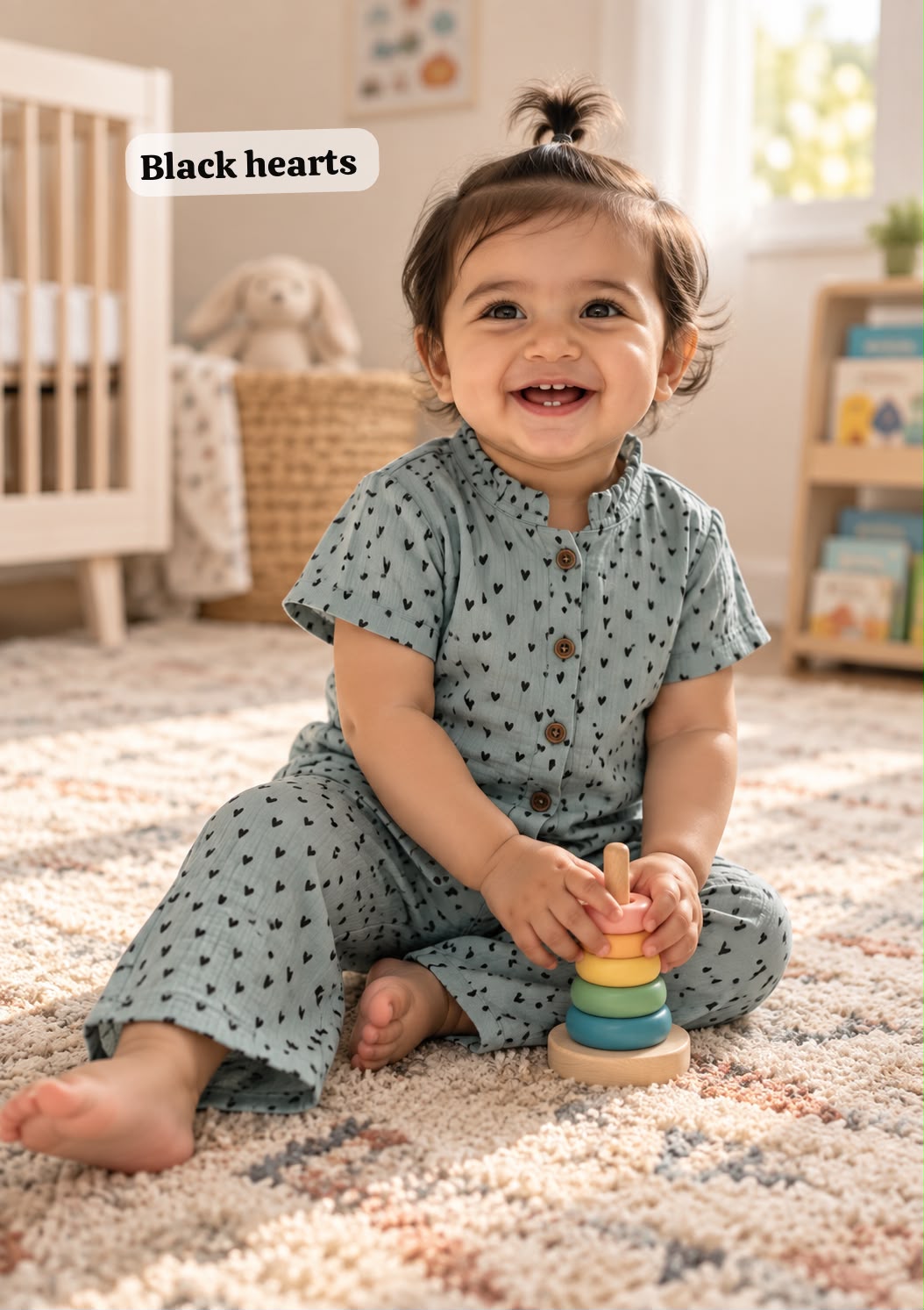Muslin Frill Collar Cord Sets, 2yrs - 6yrs, Muslin top and pant, Loved by many