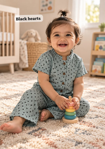 Muslin Frill Collar Cord Sets, 2yrs - 6yrs, Muslin top and pant, Loved by many