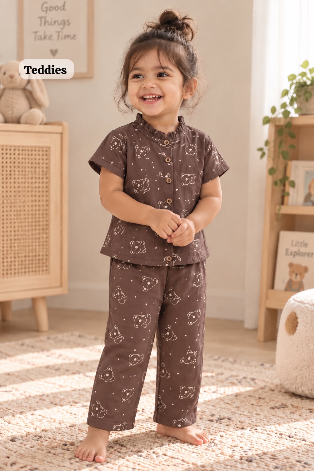 Muslin Frill Collar Cord Sets, 2yrs - 6yrs, Muslin top and pant, Loved by many