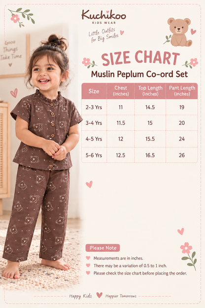Muslin Frill Collar Cord Sets, 2yrs - 6yrs, Muslin top and pant, Loved by many