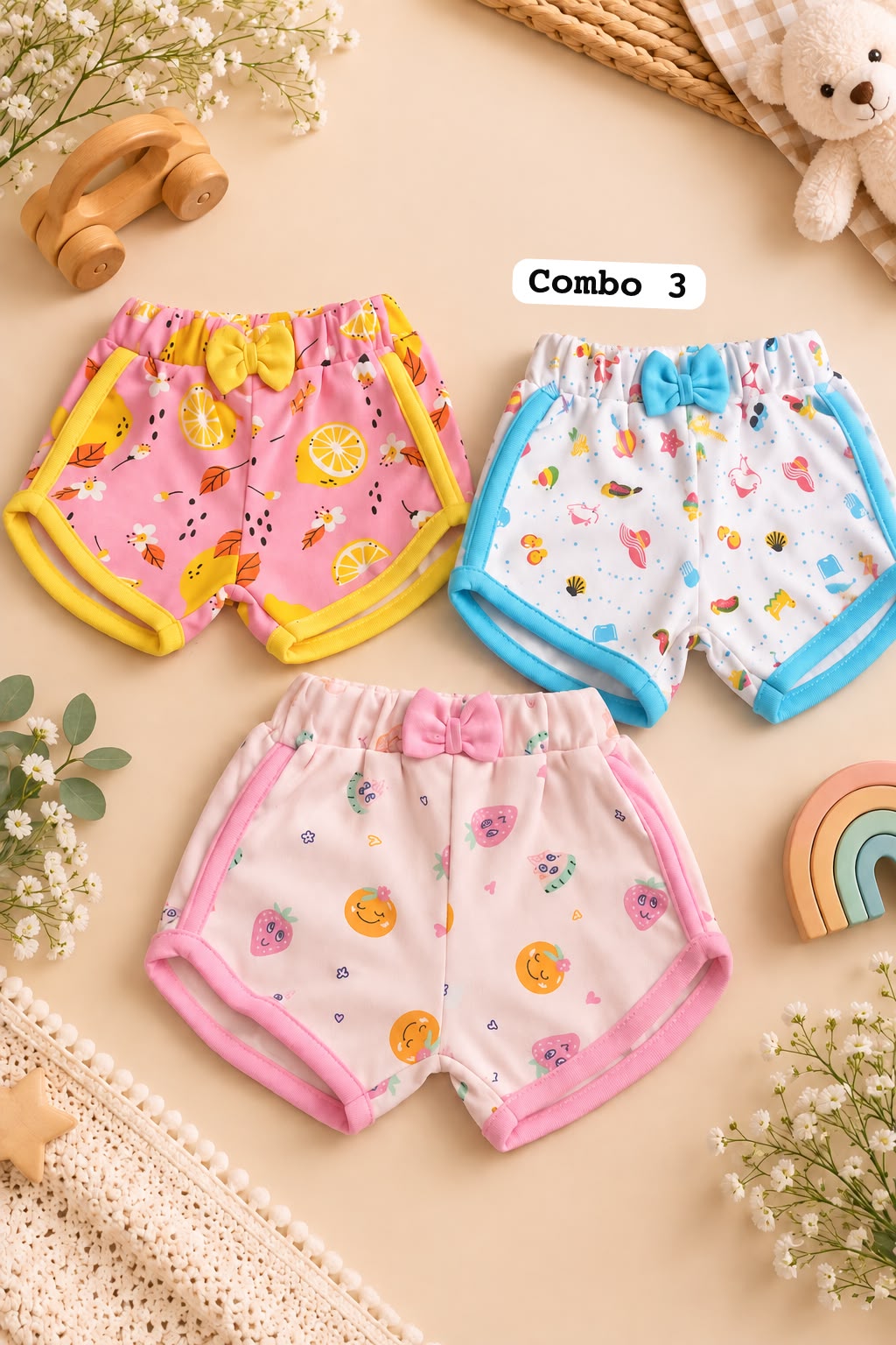 Casual Bow girls Shorts for Babies for 0 To 6 months
