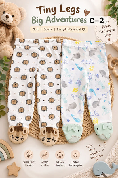 Tiny Steps Footed Baby Pants 🧸✨ , 0 - 6 Months , Unisex