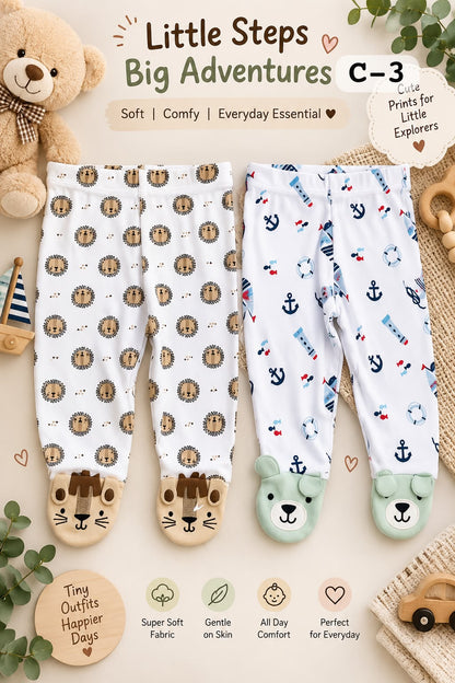 Tiny Steps Footed Baby Pants 🧸✨ , 0 - 6 Months , Unisex