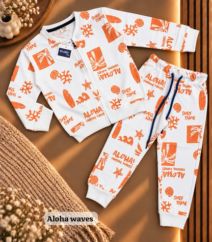 Unisex zipper Sweat Shirts Sets for 6m to 4yrs | loop knit Fabric