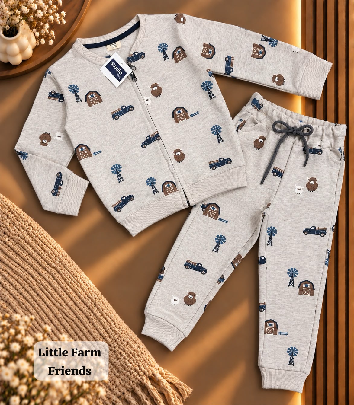 Unisex zipper Sweat Shirts Sets for 6m to 4yrs | loop knit Fabric