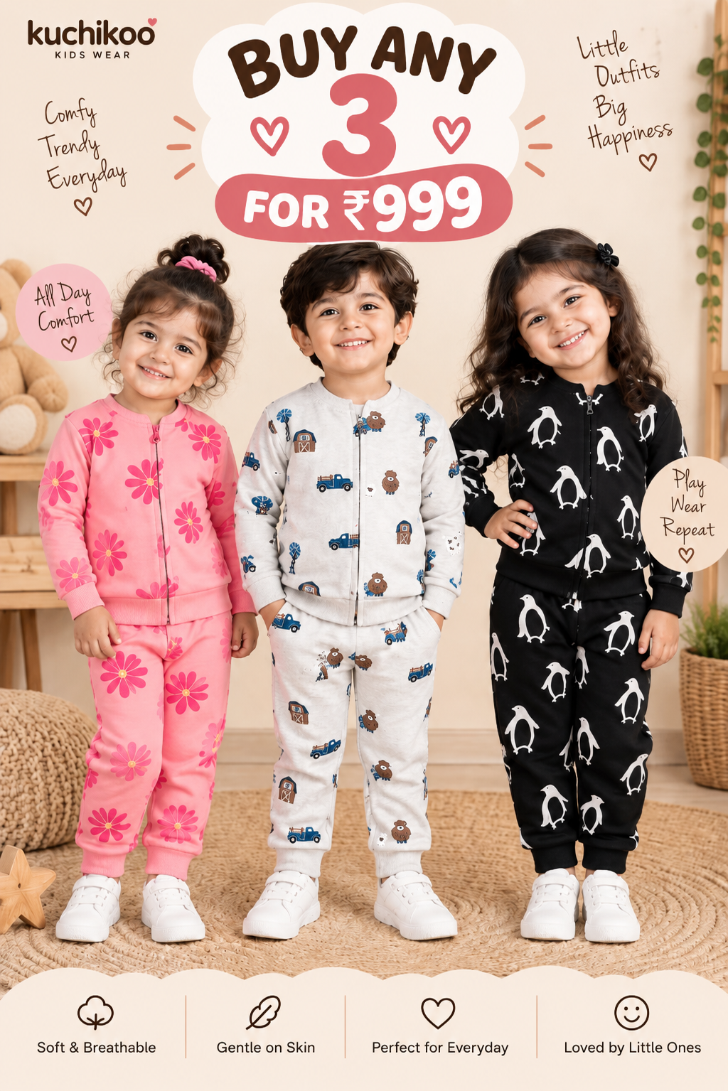 Unisex zipper Sweat Shirts Sets for 6m to 4yrs | loop knit Fabric