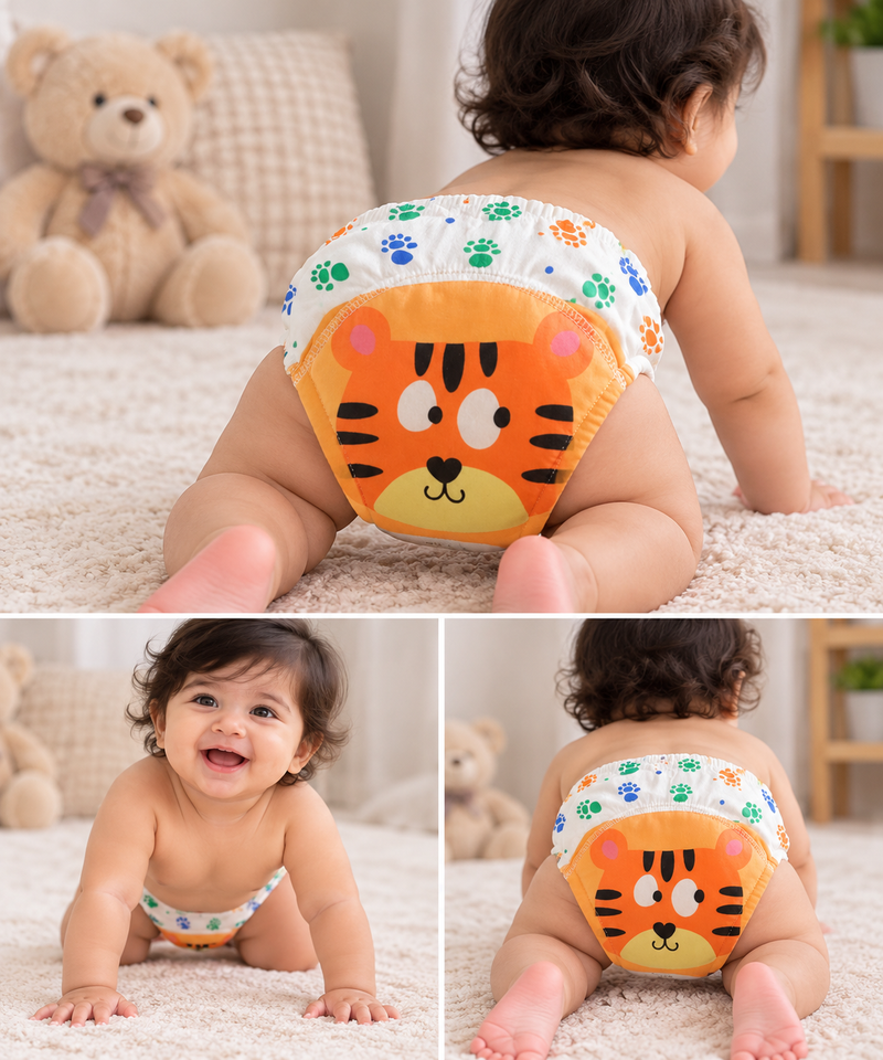 Baby Diaper Pants | Potty Training Underwear | Soft, Washable & Reusable Cotton Nappies for Boys & Girls | Multicolor Prints