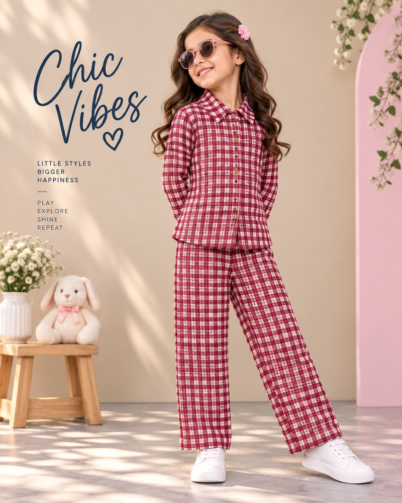 Girls Collared palazzo cords , 3 yrs- 8yrs, Ultra Stylish Pant Sets (Buy 3 for 1100/-)